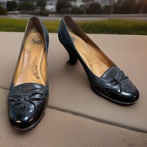 Sofft Oxford Heels Pumps Patent Leather Black Professional Women Size 9M